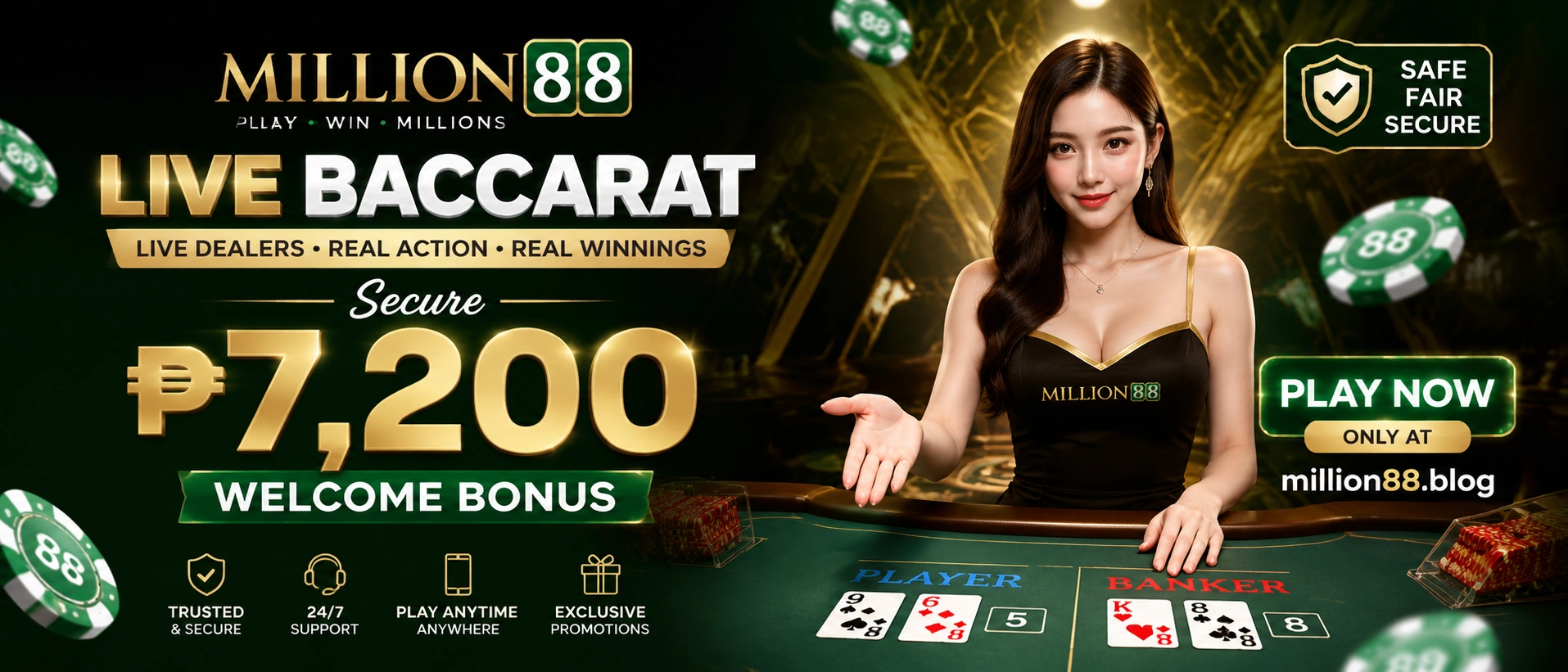 MILLION88 live casino lobby preview